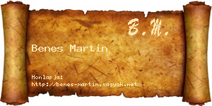 Benes Martin névjegykártya